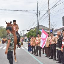 Pawai Pramuka Lomba Tingkat 3 Kwarcab Kampar Dilepas Pj Bupati Kamsol