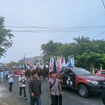 Tiba di Kabupaten Kampar, Kirab Pemilu 2024 Disambut Meriah