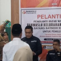 PAW PKD Desa Batang Batindih Dilantik Panwascam Rumbio Jaya