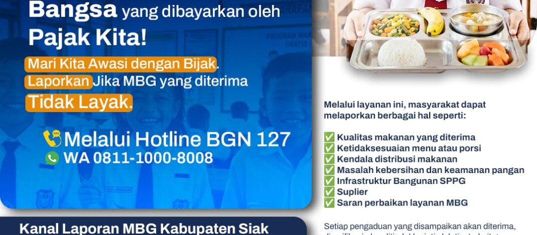 Pemerintah Siak Buka Layanan Pengaduan MBG Via Website dan WhatsApp