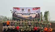 Kapolres Kampar Ikuti Simulasi Pemadaman Karhutla dari Kodam XIX/TT dan PDF Singapura
